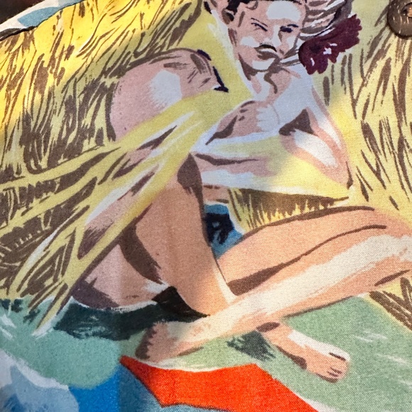 NOS Vintage 80's Reminiscence Rayon Hawaiin Aloha Shirt in Hula Print - Unisex - Picture 6 of 9